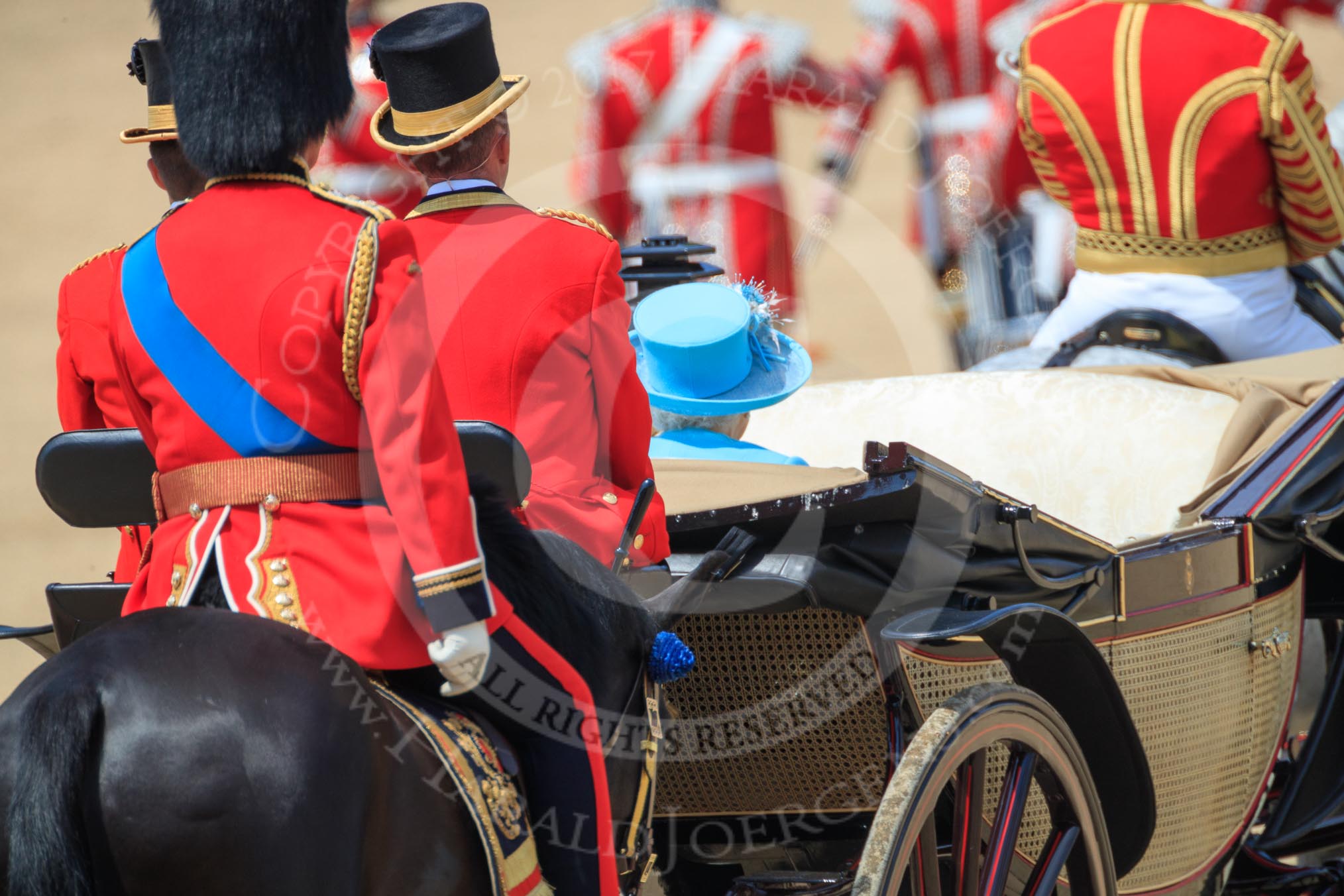 during Trooping the Colour {iptcyear4}, The Queen's Birthday Parade at Horse Guards Parade, Westminster, London, 9 June 2018, 12:16.