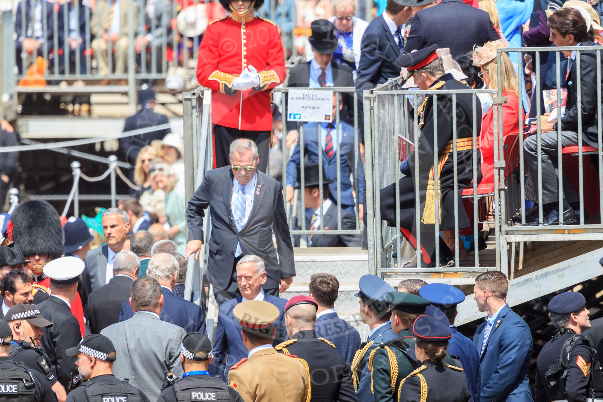 during Trooping the Colour {iptcyear4}, The Queen's Birthday Parade at Horse Guards Parade, Westminster, London, 9 June 2018, 12:19.