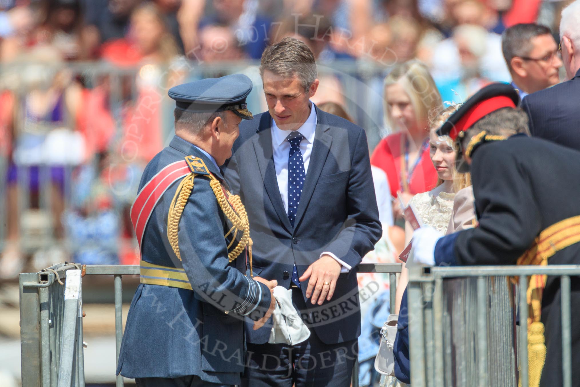 during Trooping the Colour {iptcyear4}, The Queen's Birthday Parade at Horse Guards Parade, Westminster, London, 9 June 2018, 12:20.