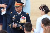 US Army Brigadier General Meredith, Commander of the 321st Airborne Field Artillery Regiment, at Trooping the Colour 2018, The Queen's Birthday Parade at Horse Guards Parade, Westminster, London, 9 June 2018, 09:35.