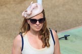 Female spectator before Trooping the Colour 2018, The Queen's Birthday Parade at Horse Guards Parade, Westminster, London, 9 June 2018, 10:00.