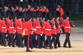 Number Five Guard, Nijmegen Company, Grenadier Guards, led by The Ensign, 2nd Lieutenant Felix Tracey, during Trooping the Colour 2018, The Queen's Birthday Parade at Horse Guards Parade, Westminster, London, 9 June 2018, 10:25.