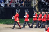Number Four Guard, No 7 Company Coldstream Guards, lef by The Subaltern, Captain James Potter (27) during Trooping the Colour 2018, The Queen's Birthday Parade at Horse Guards Parade, Westminster, London, 9 June 2018, 10:28.