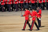 The Subaltern, Lieutenant Jake Sayers, Number Five Guard, Nijmegen Company, Grenadier Guards, and The Subaltern, Captain William Dalton Hall (27), Number Six Guard, F Company, Scots Guards, marching towards Horse Guards Arch during Trooping the Colour 2018, The Queen's Birthday Parade at Horse Guards Parade, Westminster, London, 9 June 2018, 10:28.