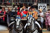during Trooping the Colour {iptcyear4}, The Queen's Birthday Parade at Horse Guards Parade, Westminster, London, 9 June 2018, 10:59.
