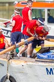 Photo 1307131239481D44229HaraldJoergens TOW River Thames Barge Driving Race 2013: Rowers on the deck of barge "Spirit of Mountabatten", by Mechanical Movements and Enabling Services Ltd, working hard during the race..
River Thames between Greenwich and Westminster,
London,
United Kingdom,
on 13 July 2013 at 12:39, image #155