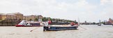 TOW River Thames Barge Driving Race 2013: Barge "Steve Faldo" by Capital Pleasure Boats..
River Thames between Greenwich and Westminster,
London,

United Kingdom,
on 13 July 2013 at 13:17, image #308