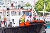 TOW River Thames Barge Driving Race 2013: Thames Towage tug "Aestus" at the London Eye..
River Thames between Greenwich and Westminster,
London,

United Kingdom,
on 13 July 2013 at 14:25, image #453