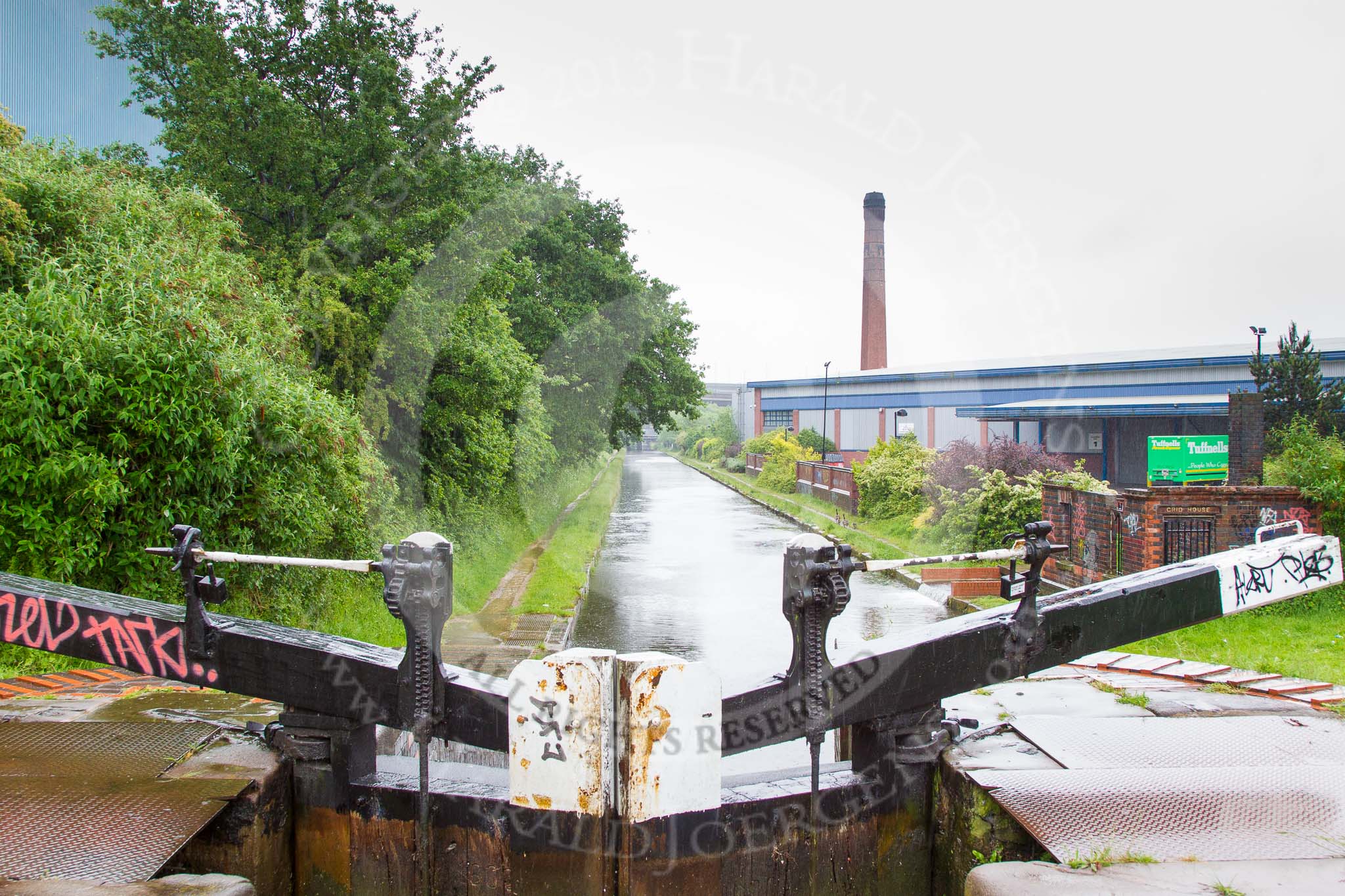 BCN Marathon Challenge 2014: In Perry Bar Bottom Lock on the Tame Valley Canal, looking toward Salford Junction.
Birmingham Canal Navigation,


United Kingdom,
on 24 May 2014 at 12:14, image #114