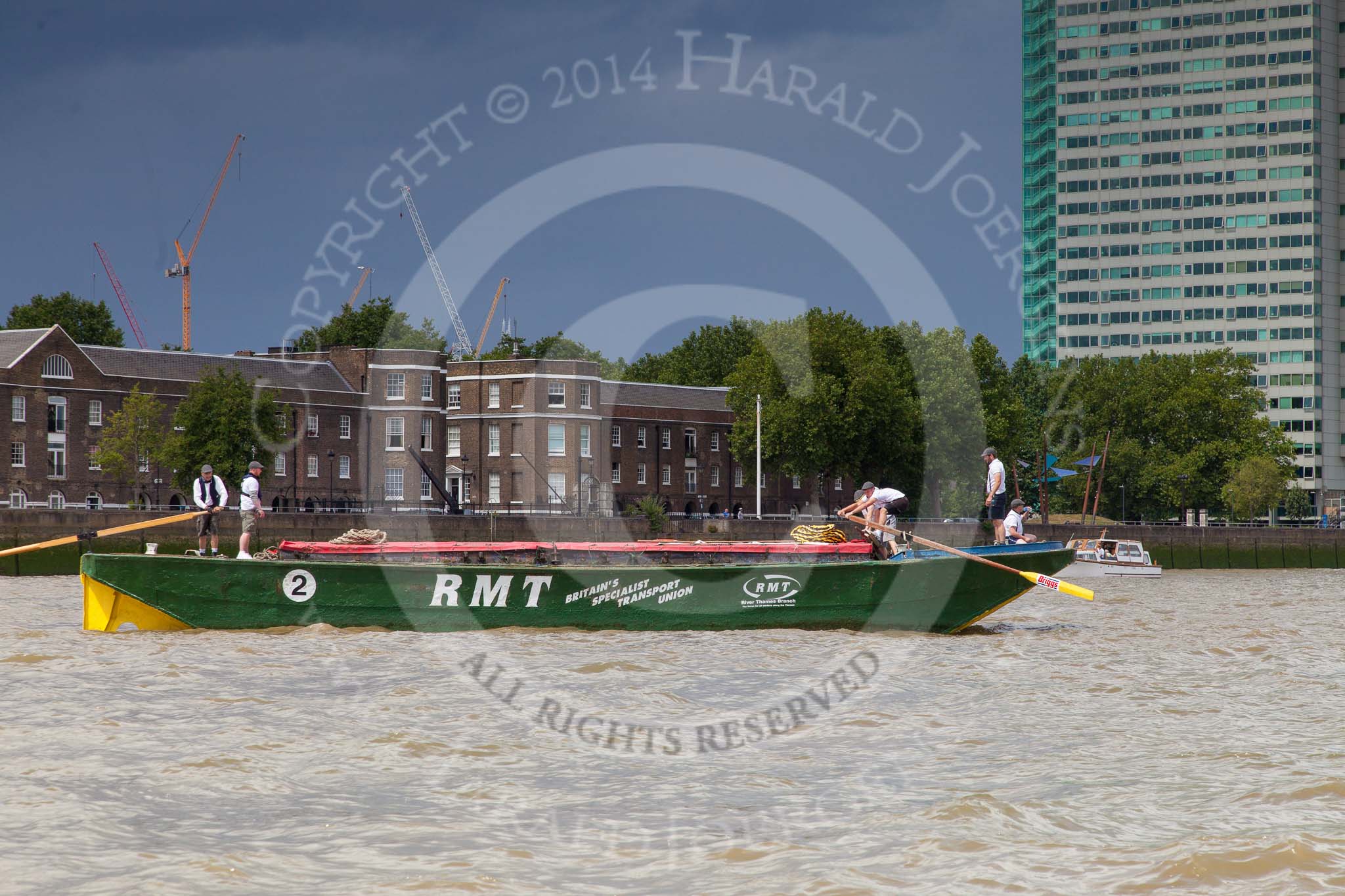 TOW River Thames Barge Driving Race 2014.
River Thames between Greenwich and Westminster,
London,

United Kingdom,
on 28 June 2014 at 12:34, image #92