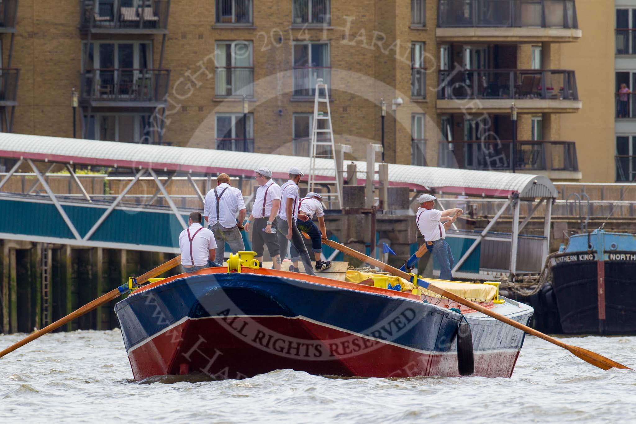 TOW River Thames Barge Driving Race 2014.
River Thames between Greenwich and Westminster,
London,

United Kingdom,
on 28 June 2014 at 12:51, image #152