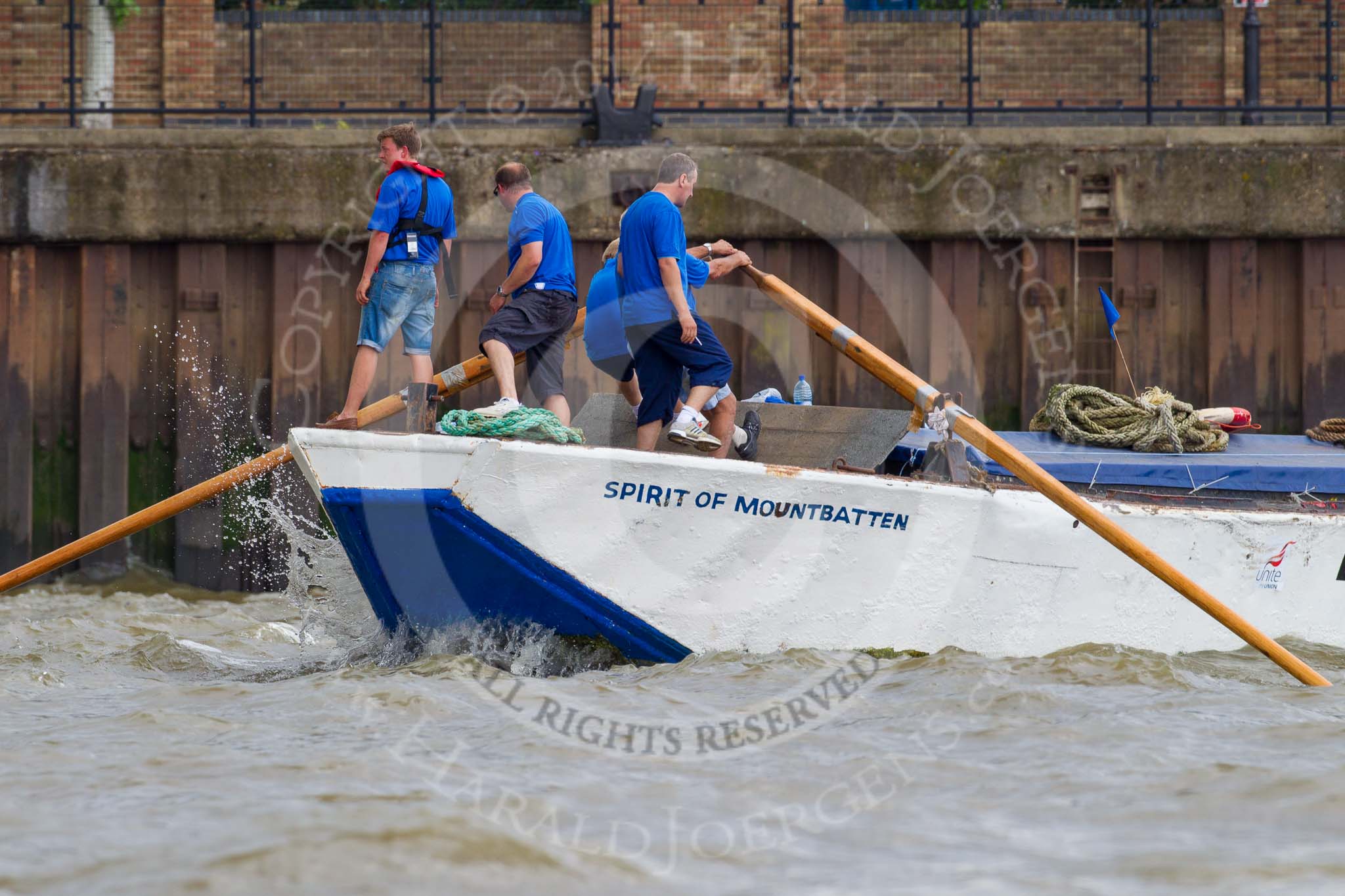 TOW River Thames Barge Driving Race 2014.
River Thames between Greenwich and Westminster,
London,

United Kingdom,
on 28 June 2014 at 13:03, image #183