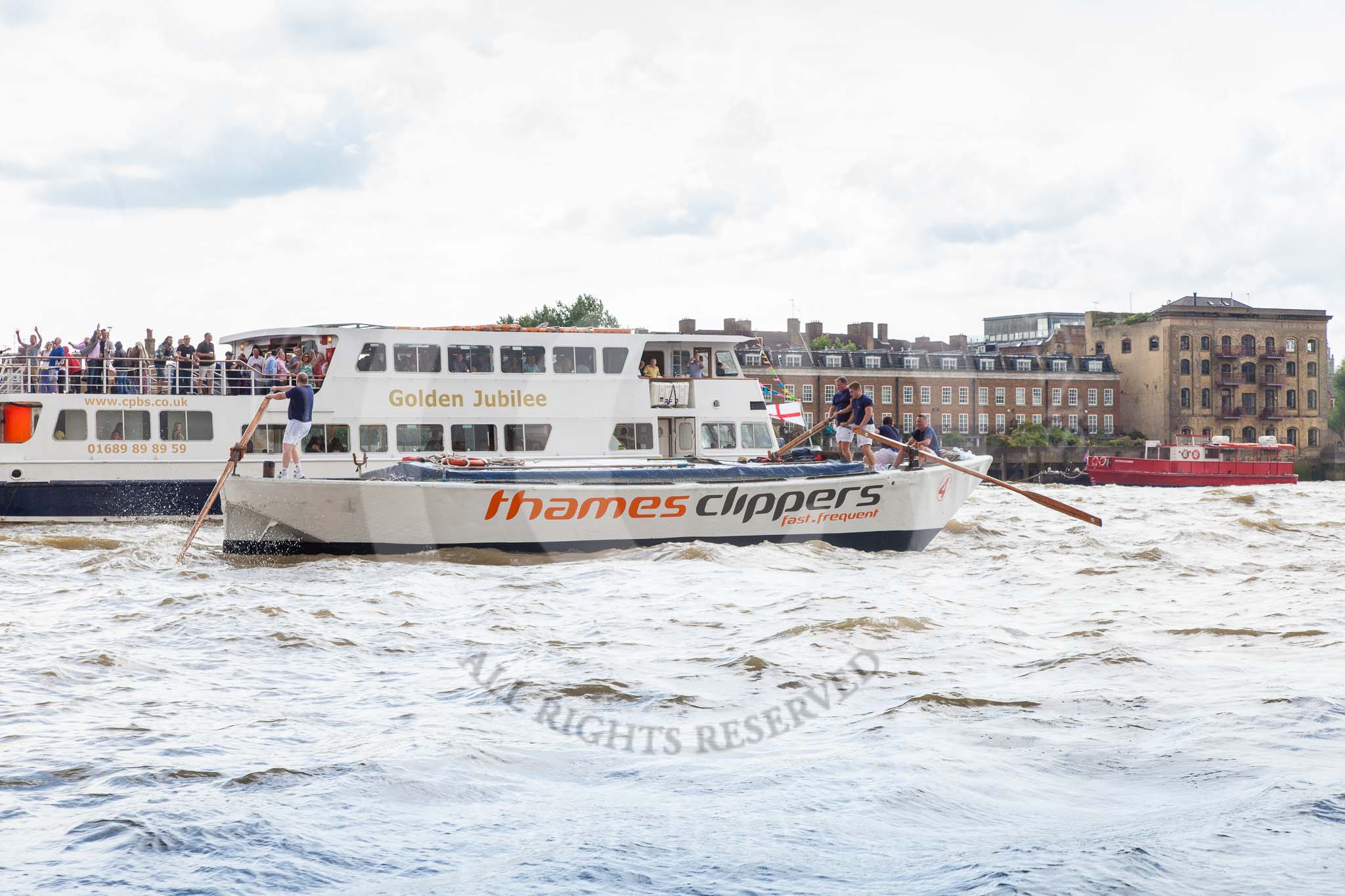 TOW River Thames Barge Driving Race 2014.
River Thames between Greenwich and Westminster,
London,

United Kingdom,
on 28 June 2014 at 13:15, image #212