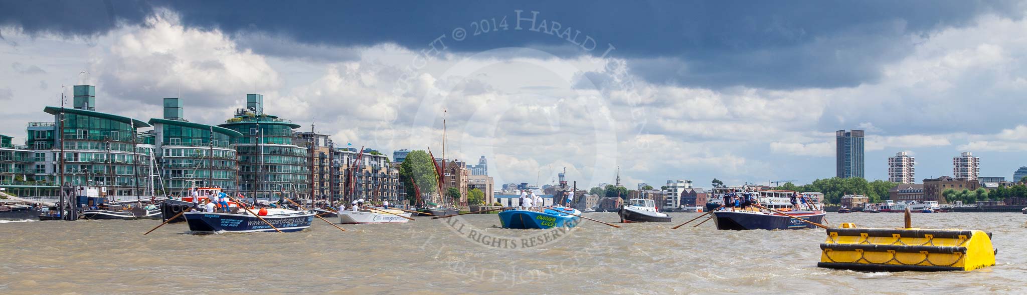 TOW River Thames Barge Driving Race 2014.
River Thames between Greenwich and Westminster,
London,

United Kingdom,
on 28 June 2014 at 13:29, image #240