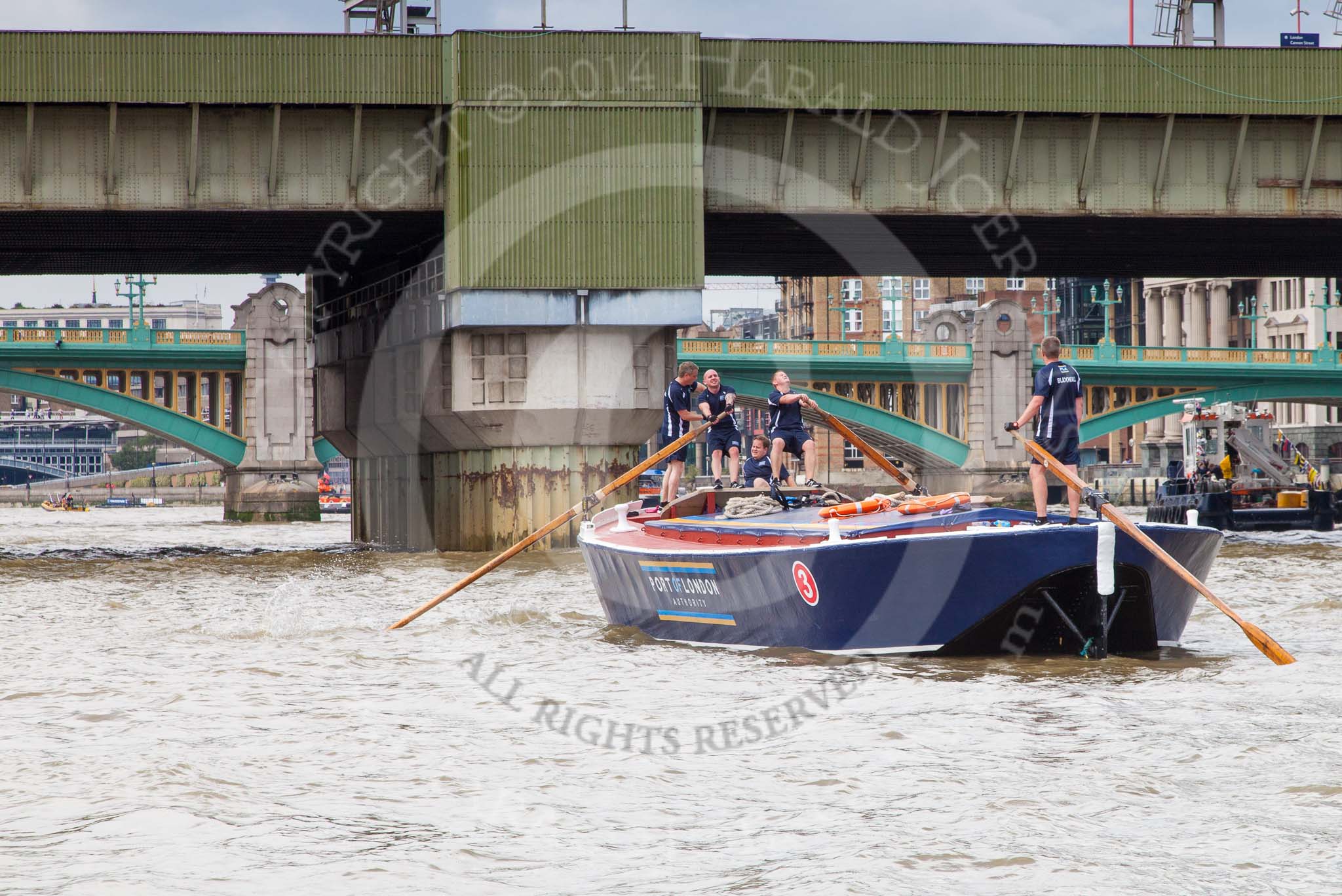 TOW River Thames Barge Driving Race 2014.
River Thames between Greenwich and Westminster,
London,

United Kingdom,
on 28 June 2014 at 13:45, image #284