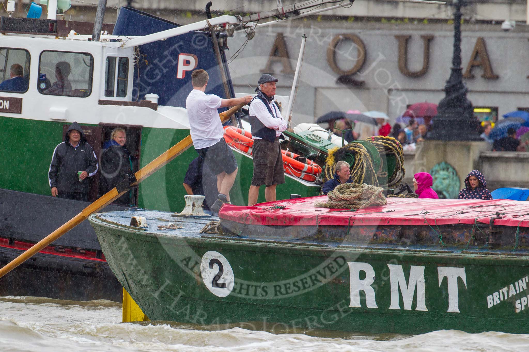 TOW River Thames Barge Driving Race 2014.
River Thames between Greenwich and Westminster,
London,

United Kingdom,
on 28 June 2014 at 14:35, image #425