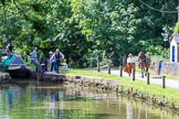Photo 1507031533081D44770HaraldJoergens : Narrowboat Maria is ready to leave Marple bottom lock, boat horse Bilbo is on the way to pick up the tow line.
on 03 July 2015 at 15:33, image #35