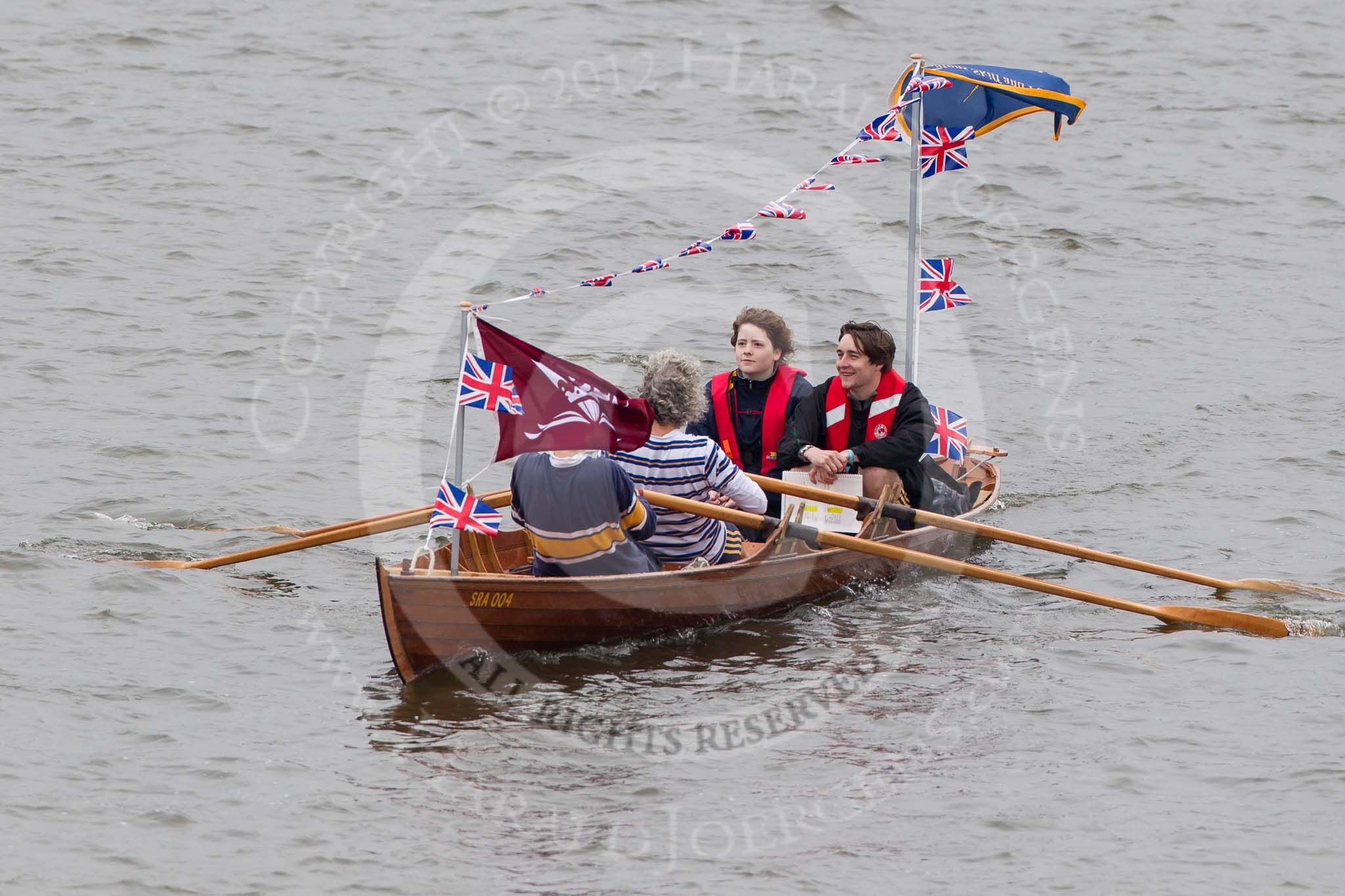 Thames Diamond Jubilee Pageant: SKIFFS & OTHER TRADITIONAL BOATS-SRA004 (M131)..
River Thames seen from Battersea Bridge,
London,

United Kingdom,
on 03 June 2012 at 14:46, image #114