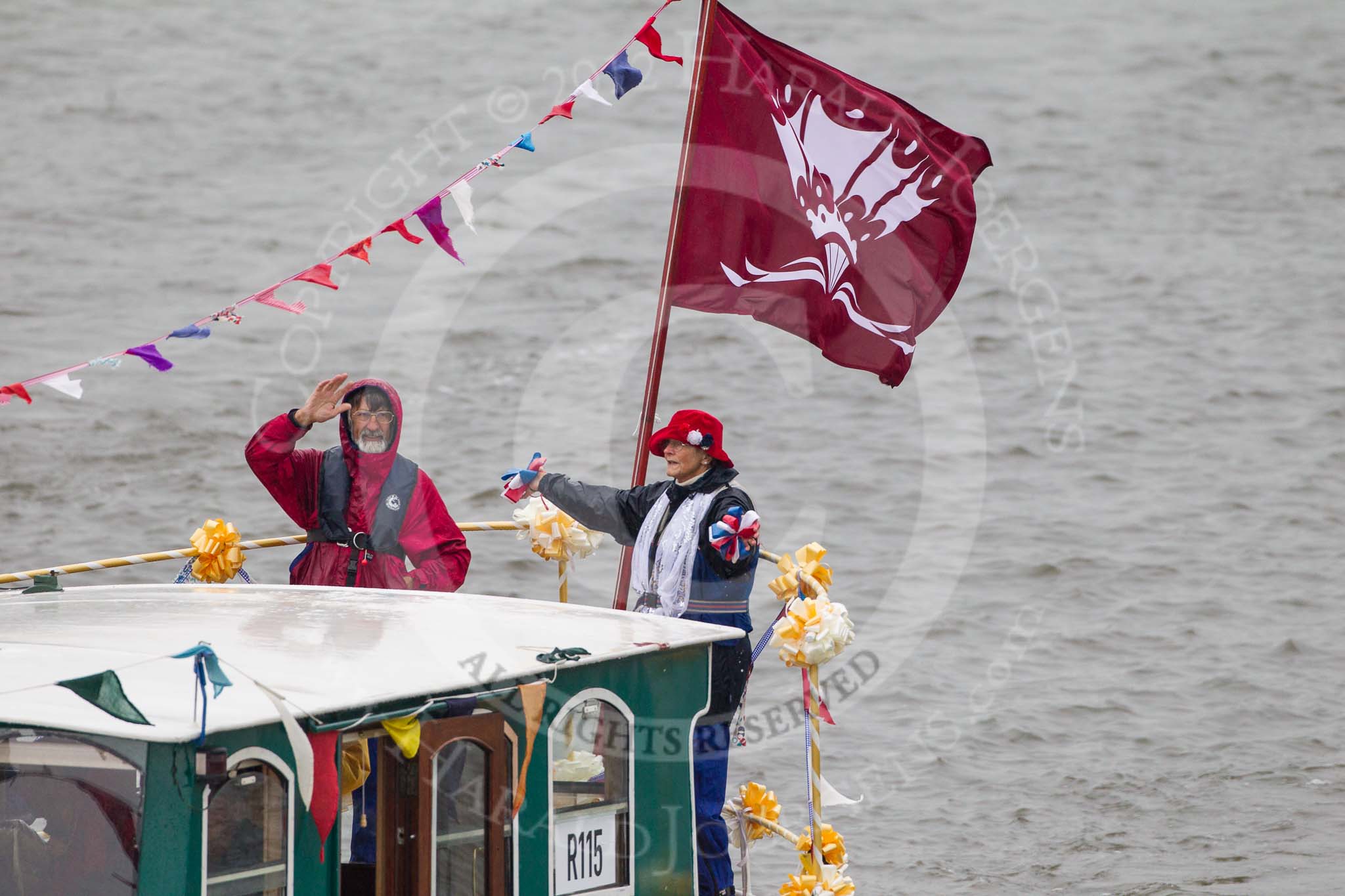 Thames Diamond Jubilee Pageant: BARGES-Lady Phantasie (R115)..
River Thames seen from Battersea Bridge,
London,

United Kingdom,
on 03 June 2012 at 16:03, image #509