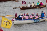 Thames Diamond Jubilee Pageant: SKIFFS & OTHER TRADITIONAL BOATS-Myrto (M111) and Taffey (M127)..
River Thames seen from Battersea Bridge,
London,

United Kingdom,
on 03 June 2012 at 14:45, image #112