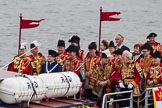 Thames Diamond Jubilee Pageant: ROYAL MARINES HERALD FANFARE TEAM-Connaught (V62)..
River Thames seen from Battersea Bridge,
London,

United Kingdom,
on 03 June 2012 at 14:56, image #173