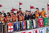 Thames Diamond Jubilee Pageant: ROYAL MARINES HERALD FANFARE TEAM-Connaught (V62)..
River Thames seen from Battersea Bridge,
London,

United Kingdom,
on 03 June 2012 at 14:56, image #174