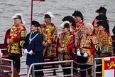 Thames Diamond Jubilee Pageant: ROYAL MARINES HERALD FANFARE TEAM-Connaught (V62)..
River Thames seen from Battersea Bridge,
London,

United Kingdom,
on 03 June 2012 at 14:57, image #175