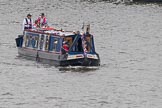 Thames Diamond Jubilee Pageant: NARROW BOATS-Dragonfly (R77)..
River Thames seen from Battersea Bridge,
London,

United Kingdom,
on 03 June 2012 at 15:54, image #453