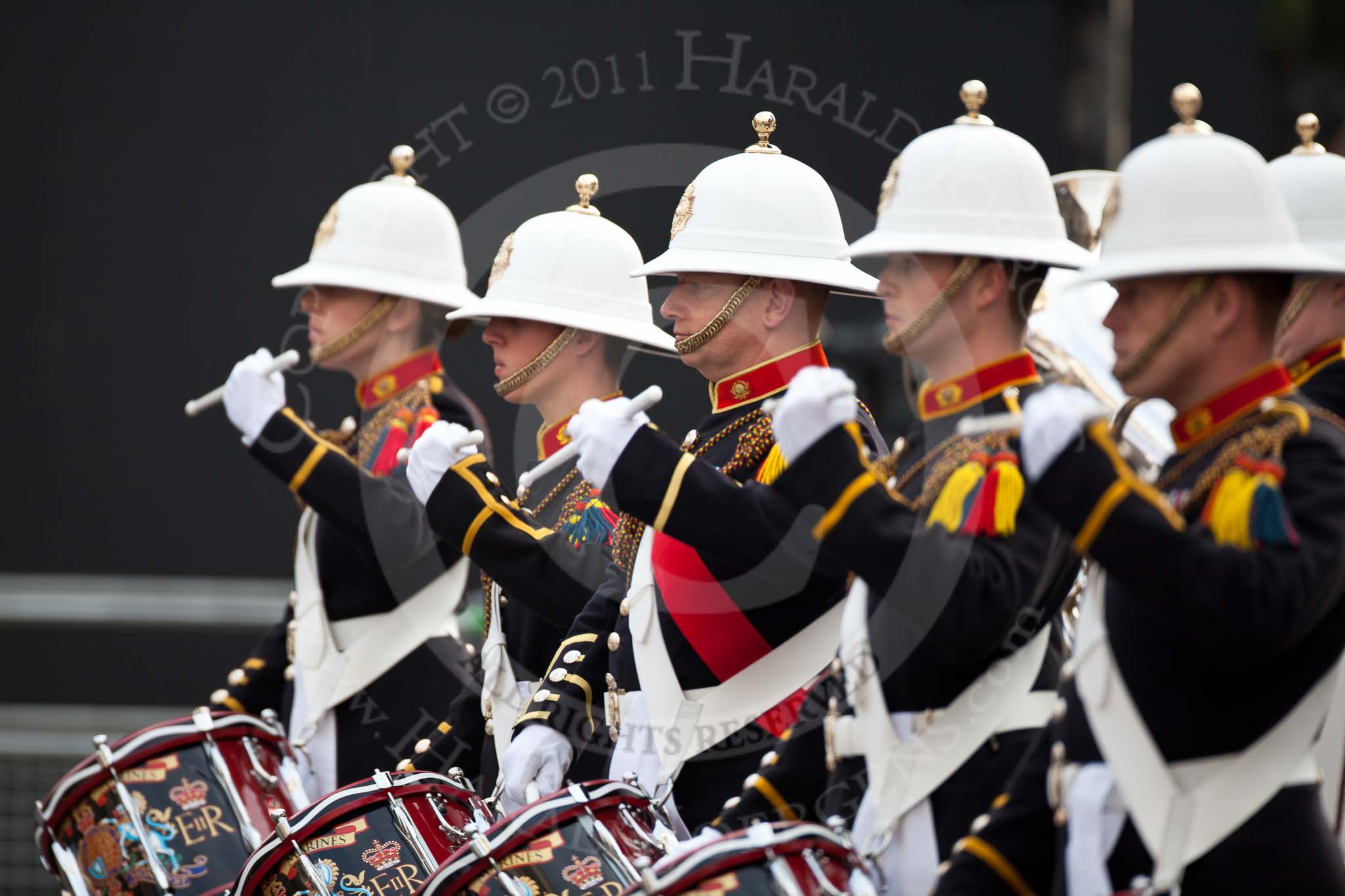 The Lord Mayor's Show 2011: The Band of Her Majesty's Royal Marines Collingwood (http://www.royalmarinesbands.co.uk/reference/band_cwood.htm)..
Opposite Mansion House, City of London,
London,
-,
United Kingdom,
on 12 November 2011 at 10:22, image #3