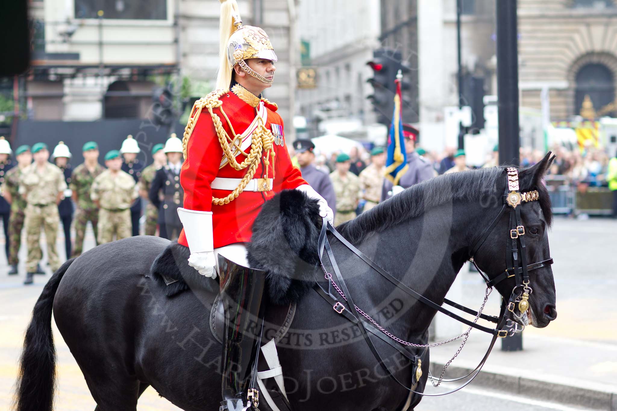 The Lord Mayor's Show 2011: The Director of Music, The Life Guards, Household Cavalry Mounted Regiment Band & Division..
Opposite Mansion House, City of London,
London,
-,
United Kingdom,
on 12 November 2011 at 10:49, image #20