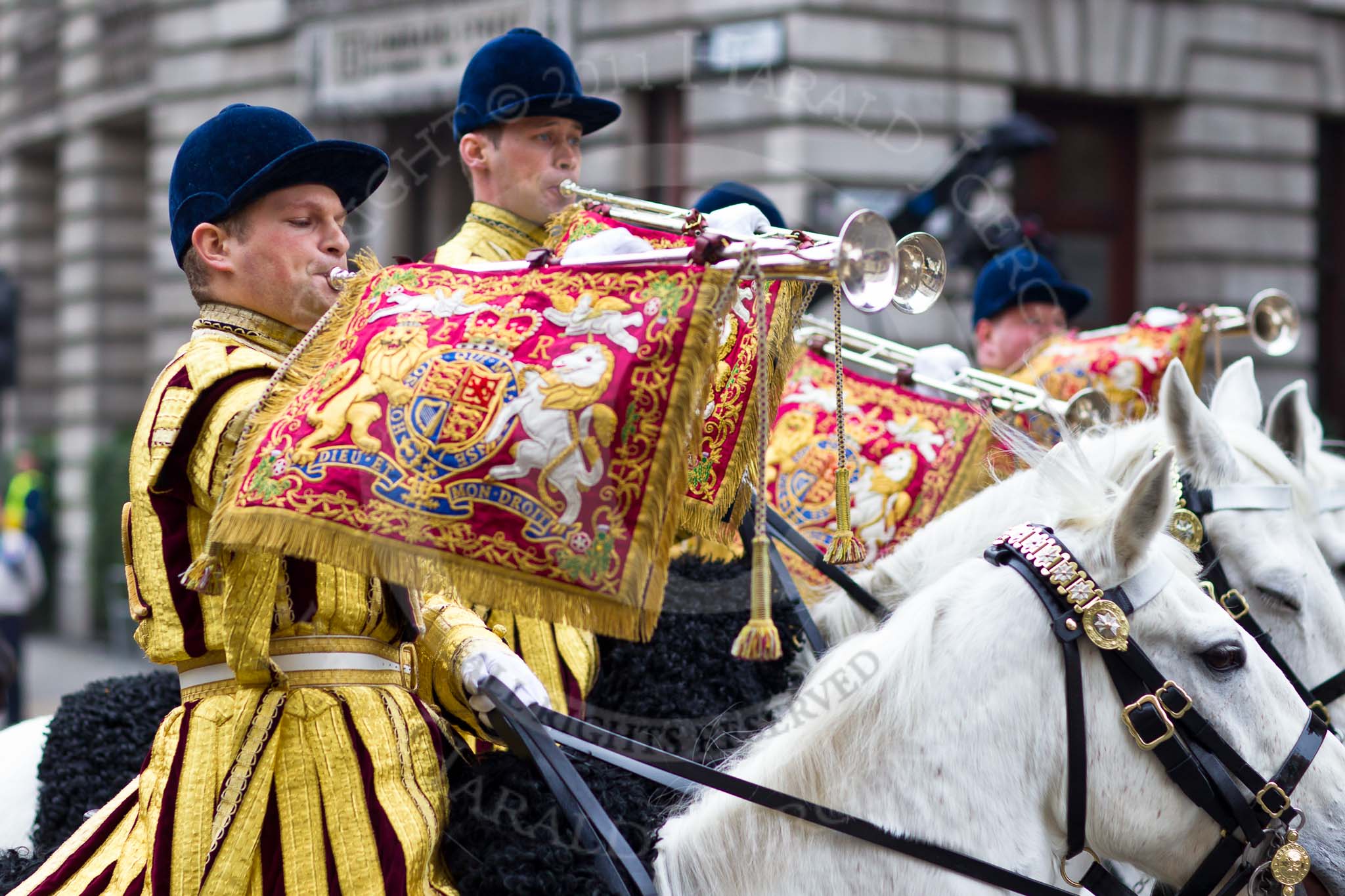 The Lord Mayor's Show 2011: Trumpeters of the Household Cavalry Mounted Regiment Band & Division..
Opposite Mansion House, City of London,
London,
-,
United Kingdom,
on 12 November 2011 at 10:49, image #23