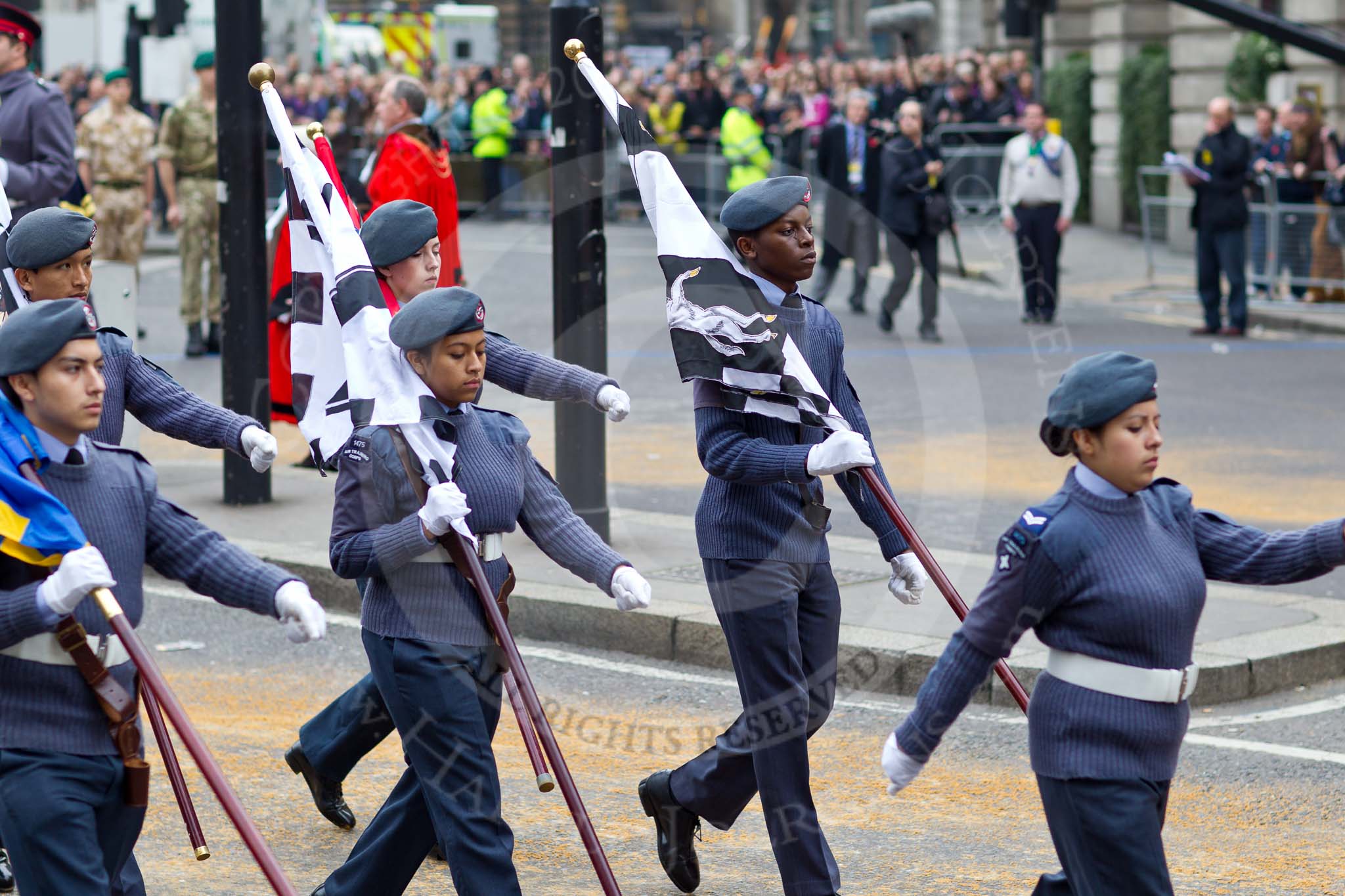 The Lord Mayor's Show 2011: 1475 (3rd Lewisham) Squadron of the Air Training Corps, the Dulwich Air Cadets..
Opposite Mansion House, City of London,
London,
-,
United Kingdom,
on 12 November 2011 at 10:53, image #54