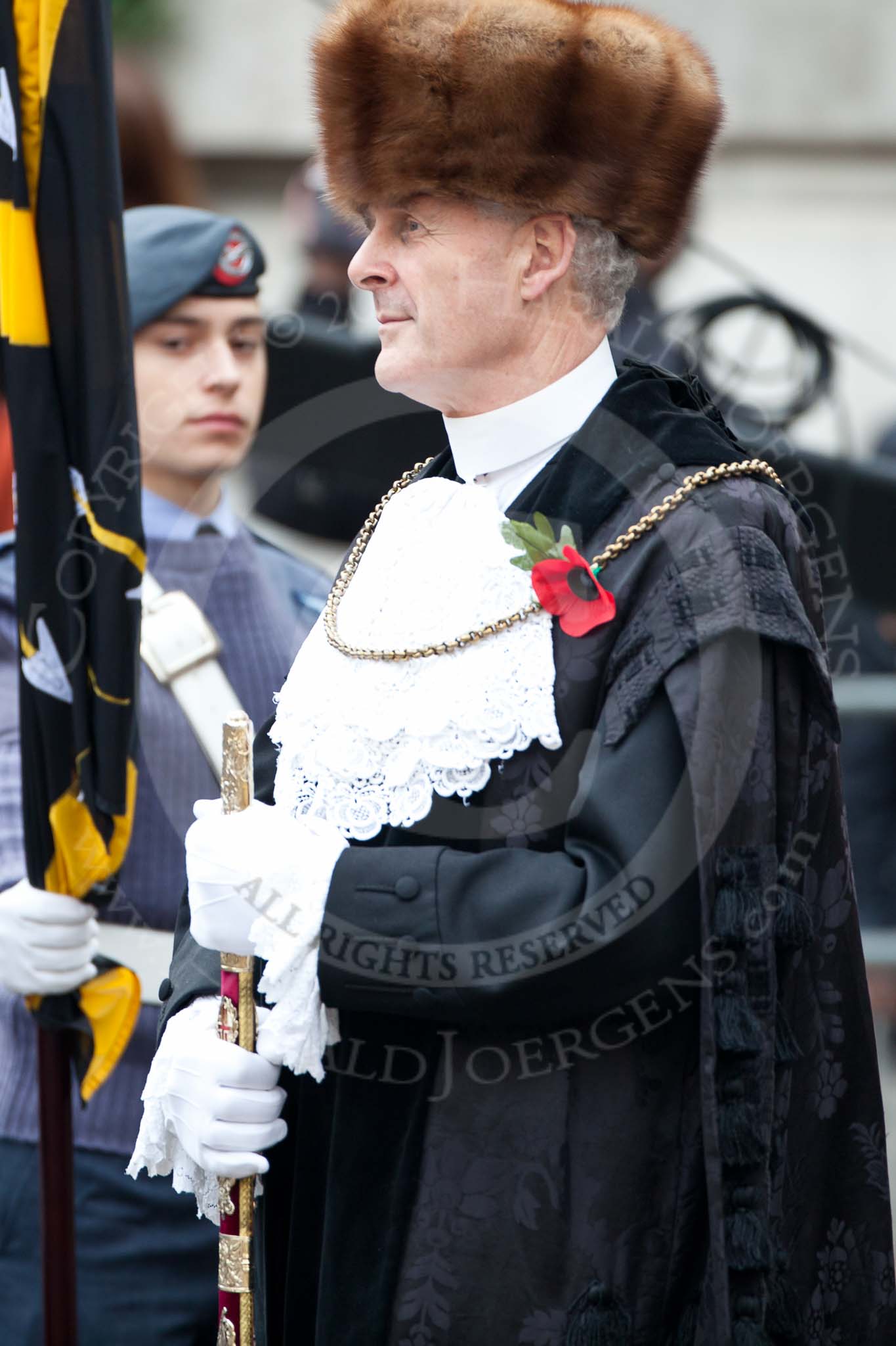 The Lord Mayor's Show 2011: Close-up of the Sword Bearer, Col. Richard Martin..
Opposite Mansion House, City of London,
London,
-,
United Kingdom,
on 12 November 2011 at 10:58, image #66