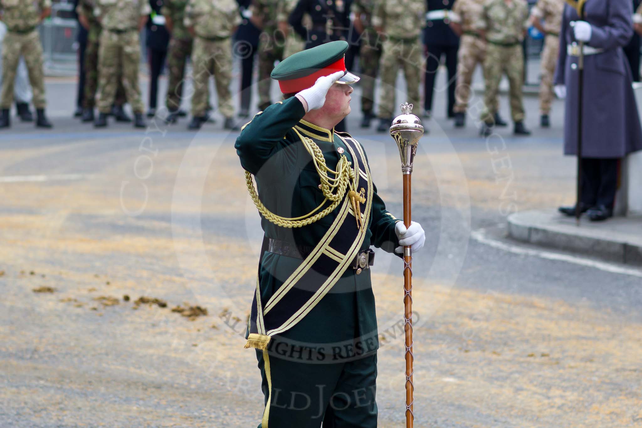 The Lord Mayor's Show 2011: Romford Drum & Trumpet Corps (http://www.rdtc.org/), one of the oldest youth-marching bands in the country. The band is lead by Drum Major Jack Jones (aged 19)..
Opposite Mansion House, City of London,
London,
-,
United Kingdom,
on 12 November 2011 at 11:08, image #118