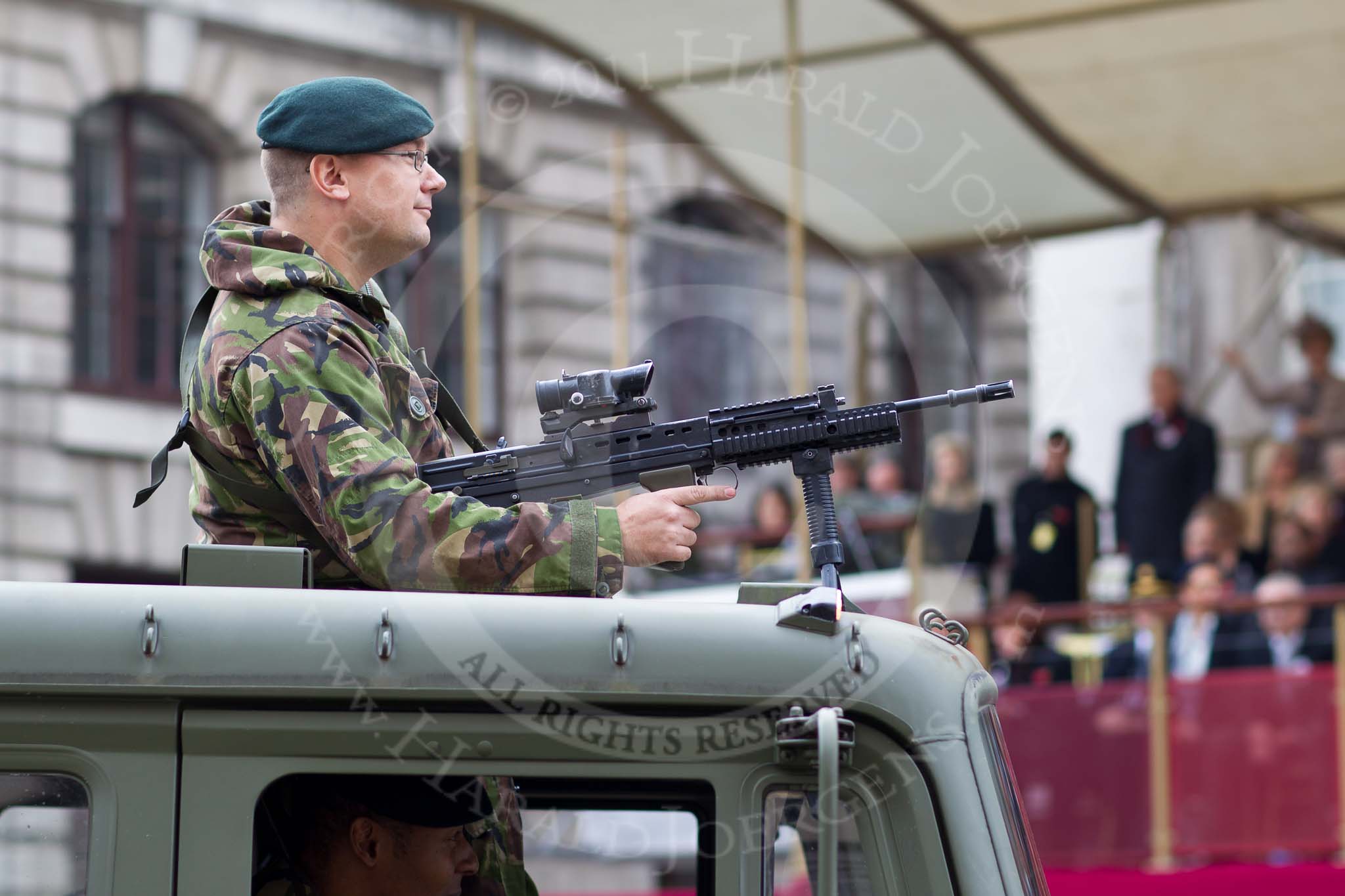 The Lord Mayor's Show 2011: F and G Companies 7 Rifles. From 7th Battalion Rifles, F Company from Mayfair, and G Company from West Ham..
Opposite Mansion House, City of London,
London,
-,
United Kingdom,
on 12 November 2011 at 11:28, image #303