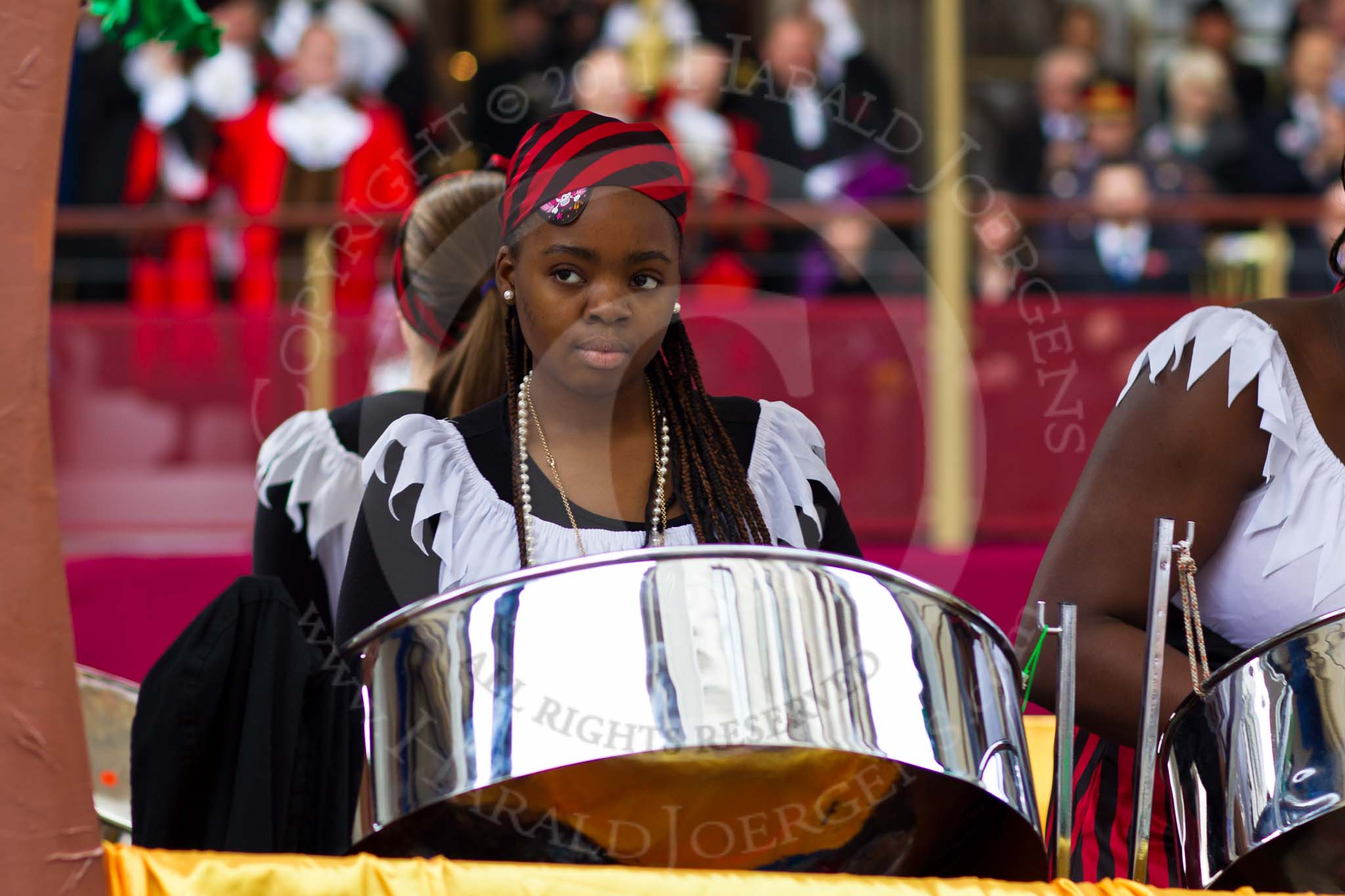 The Lord Mayor's Show 2011: Pan Nation, the newest steel pan band to erupt from North London..
Opposite Mansion House, City of London,
London,
-,
United Kingdom,
on 12 November 2011 at 11:59, image #593