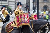 Photo 111112_104950_1D4_7556HaraldJoergens_ The Lord Mayor's Show 2011: The kettle drummer of the Household Cavalry Mounted Regiment Band & Division..
Opposite Mansion House, City of London,
London,
-,
United Kingdom,
on 12 November 2011 at 10:49, image #21