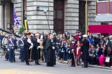 The Lord Mayor's Show 2011: Arriving at Mansion House: Behind the Chaplin the Sword Bearer, Col. Richard Martin, and Sergeant of Arms..
Opposite Mansion House, City of London,
London,
-,
United Kingdom,
on 12 November 2011 at 10:54, image #56