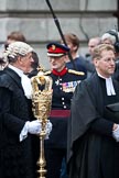 The Lord Mayor's Show 2011: The Sergeant of Arms, on the left, talking to a Colonel. On the right the Chaplin..
Opposite Mansion House, City of London,
London,
-,
United Kingdom,
on 12 November 2011 at 10:54, image #59