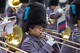 Photo 111112_110408_1D4_7748HaraldJoergens_ The Lord Mayor's Show 2011: The Band of the Irish and Welsh Guards, here a close-up of a trombonist..
Opposite Mansion House, City of London,
London,
-,
United Kingdom,
on 12 November 2011 at 11:04, image #73