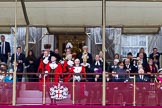 The Lord Mayor's Show 2011: The balcony in front of Mansion House, centre front the new Lord Mayor, David Wootton, and the outgoing Lord Mayor, Michael Bear..
Opposite Mansion House, City of London,
London,
-,
United Kingdom,
on 12 November 2011 at 11:13, image #176