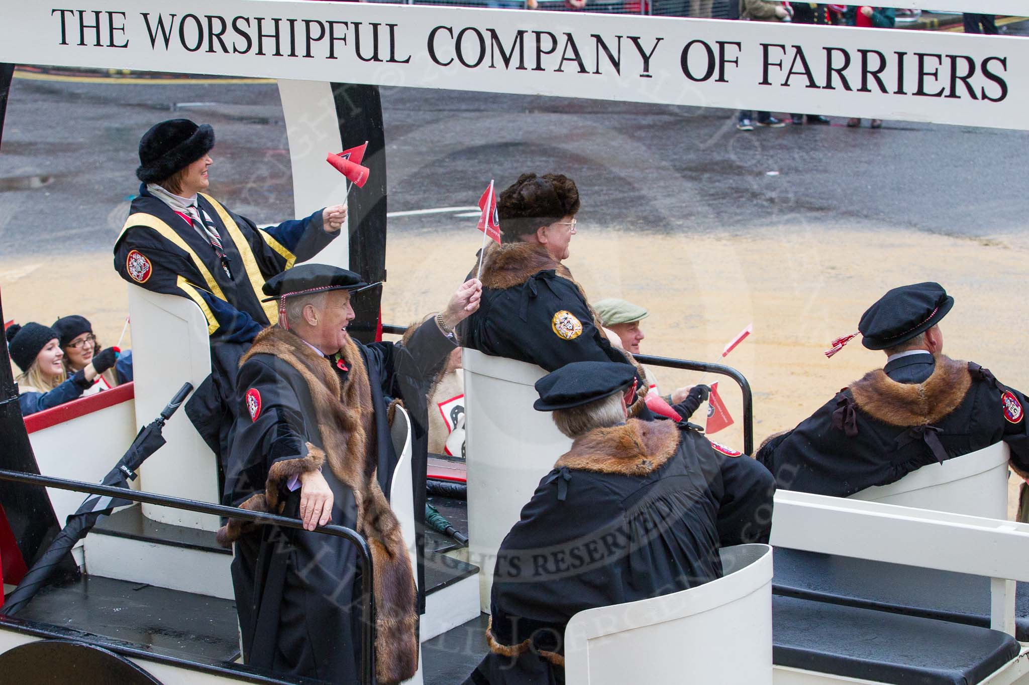 Lord Mayor's Show 2012: Entry 14 - Worshipful Company of Farriers..
Press stand opposite Mansion House, City of London,
London,
Greater London,
United Kingdom,
on 10 November 2012 at 11:06, image #306