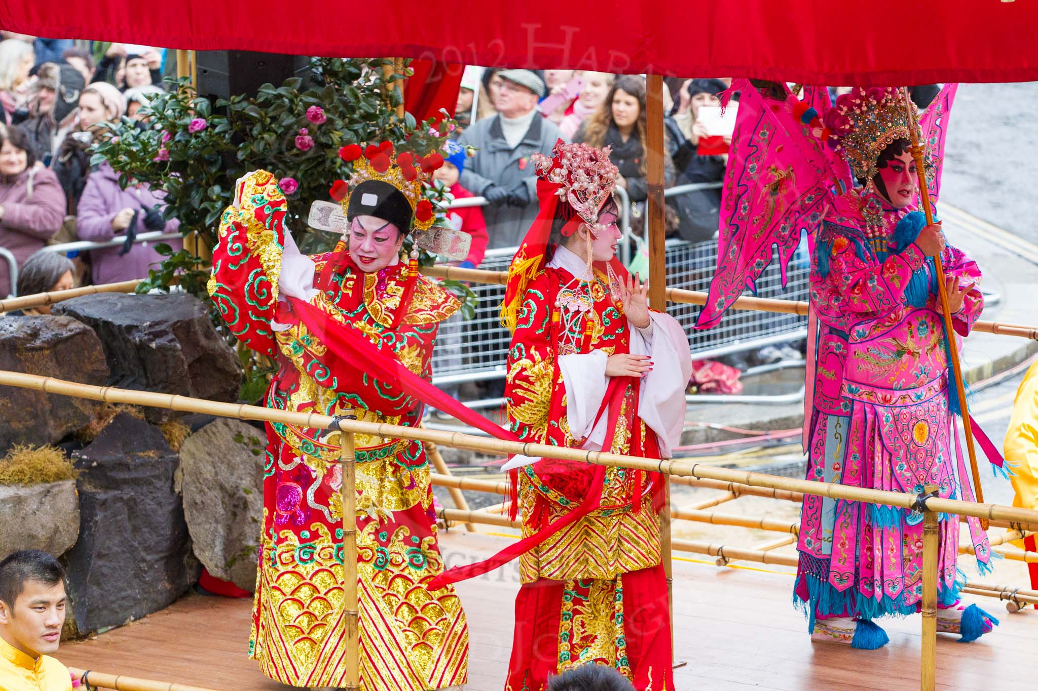 Lord Mayor's Show 2012: Entry 38 - Hong Kong Economic & Trade Office, London focuses this year on the Cantonese opera..
Press stand opposite Mansion House, City of London,
London,
Greater London,
United Kingdom,
on 10 November 2012 at 11:16, image #567