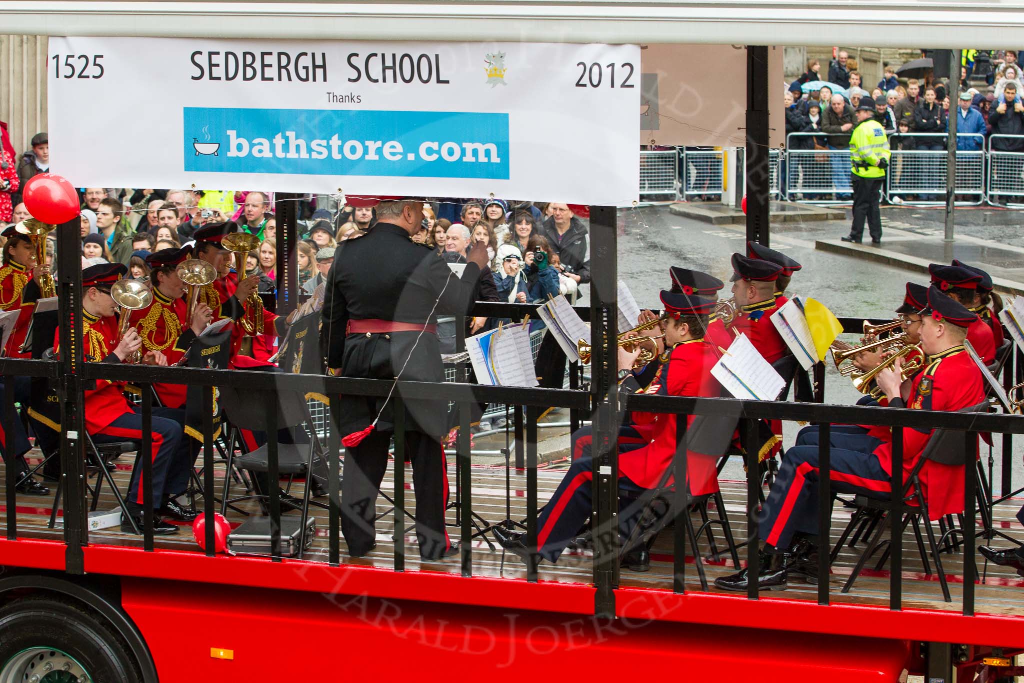 Lord Mayor's Show 2012: Entry 56 - Sedbergh School., where Lord Mayor Roger Gifford was educacted, with its CCF band..
Press stand opposite Mansion House, City of London,
London,
Greater London,
United Kingdom,
on 10 November 2012 at 11:25, image #740