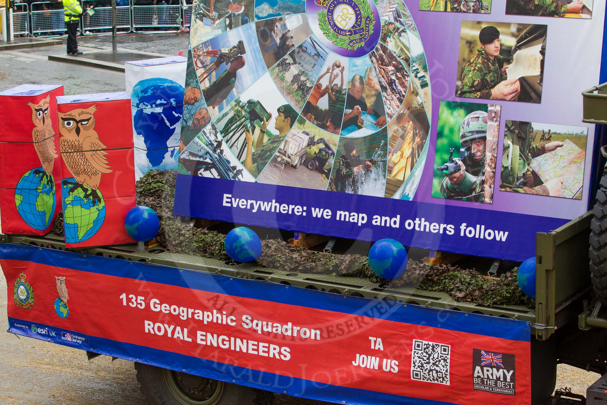 Lord Mayor's Show 2012: Entry 64 - 135 Independent Geographic Squadron RE (Volunteers)..
Press stand opposite Mansion House, City of London,
London,
Greater London,
United Kingdom,
on 10 November 2012 at 11:29, image #833
