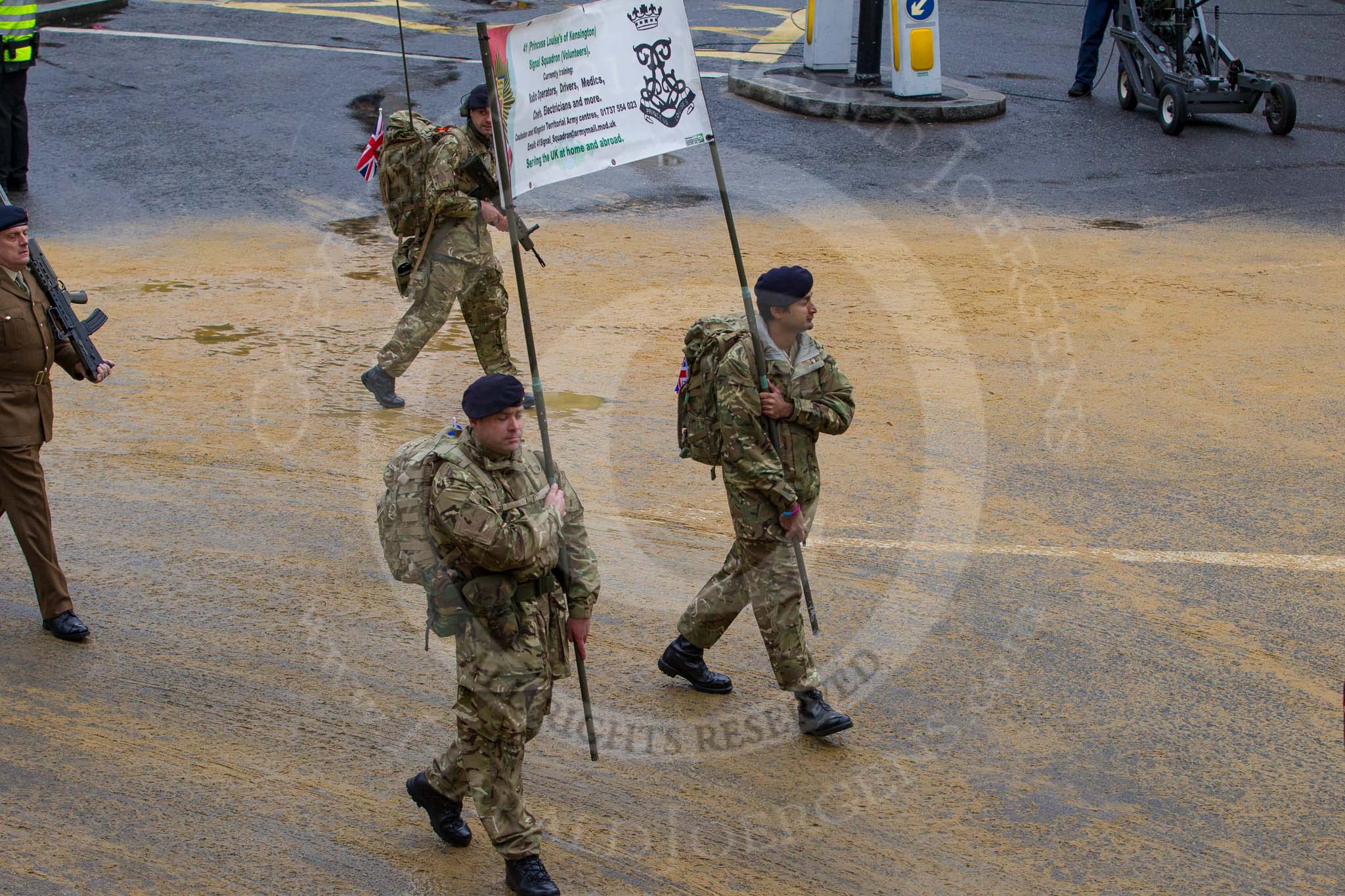 Lord Mayor's Show 2012: Entry 65 - 41 (Princess Louise's of Kensington) Signal Squadron (Volunteers)..
Press stand opposite Mansion House, City of London,
London,
Greater London,
United Kingdom,
on 10 November 2012 at 11:29, image #835