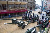 Lord Mayor's Show 2012: Entry 1, HAC, the Honourable Artillery Company, with their ceremonial 105 mm Light Guns..
Press stand opposite Mansion House, City of London,
London,
Greater London,
United Kingdom,
on 10 November 2012 at 10:15, image #37