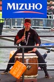 Lord Mayor's Show 2012: Entry 6, Mizuho Corporate Bank, with the drum group Mugenkyo Taiko..
Press stand opposite Mansion House, City of London,
London,
Greater London,
United Kingdom,
on 10 November 2012 at 11:01, image #209