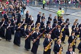 Lord Mayor's Show 2012: Entry 123 - Christ's Hospital School Band..
Press stand opposite Mansion House, City of London,
London,
Greater London,
United Kingdom,
on 10 November 2012 at 12:02, image #1783