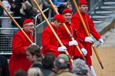 Lord Mayor's Show 2012: Thames Watermen in their red Dogget's Coat and Badge..
Press stand opposite Mansion House, City of London,
London,
Greater London,
United Kingdom,
on 10 November 2012 at 12:11, image #1928